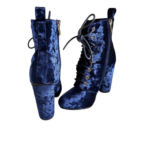 Catherine Malandrino Burnout Velvet Heel Bootie 6.5 Witchy Y2K Whimsigoth Vampy - Picture 2 of 13